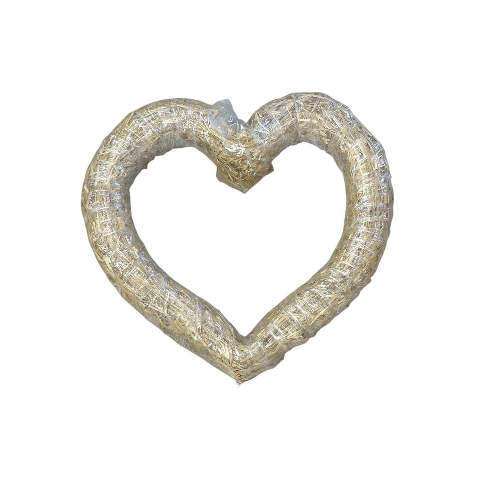 Heart Shaped Straw Wreath Form 16” DIY Cottagecore Floral Farmhouse Decor